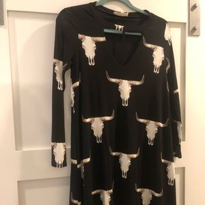 Cow skull dress with cutout